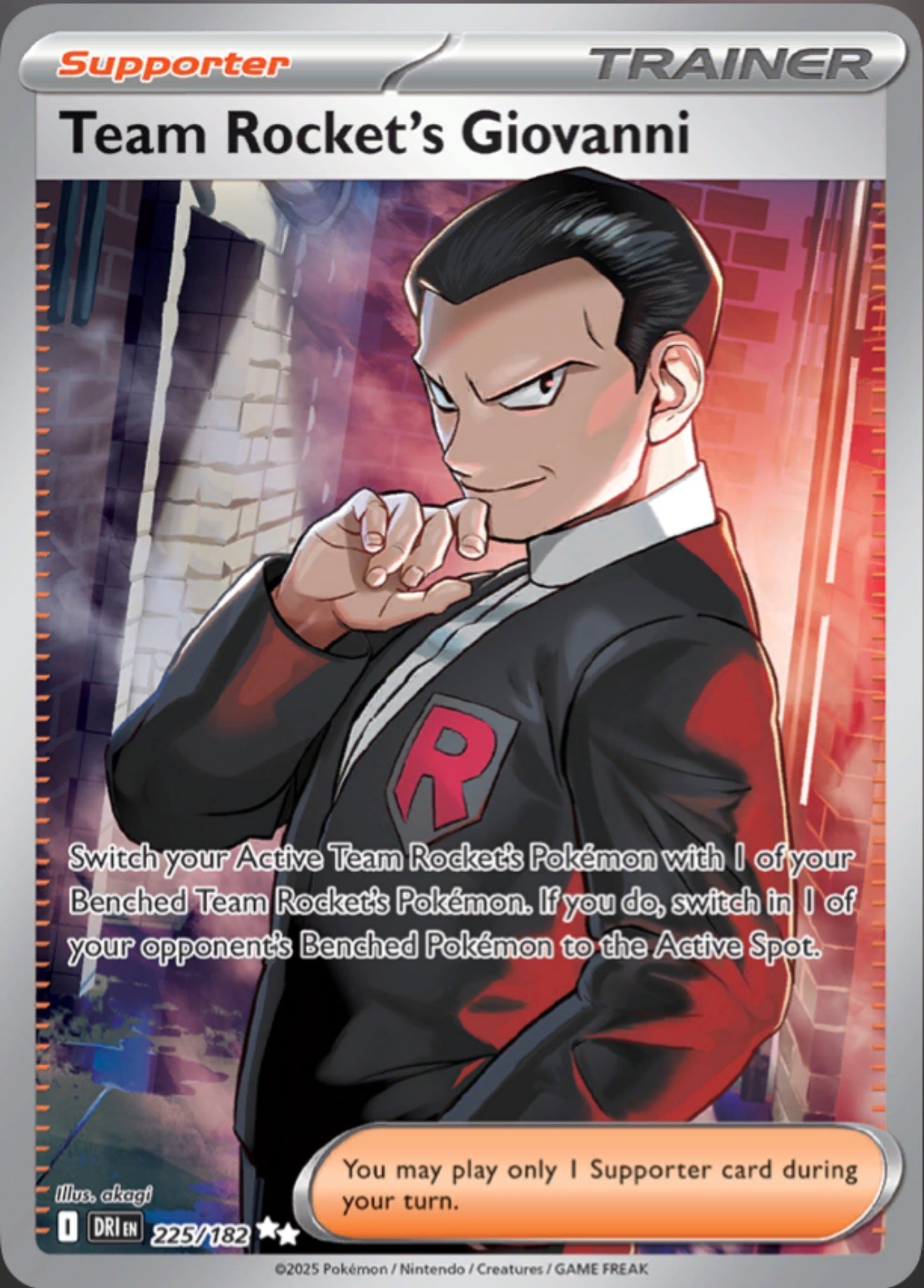 Pokémon Singles - Team Rocket’s Giovanni - DRI 225/182