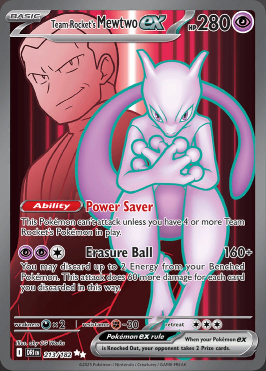 Pokémon Singles - Team Rocket’s Mewtwo ex - DRI 213/182