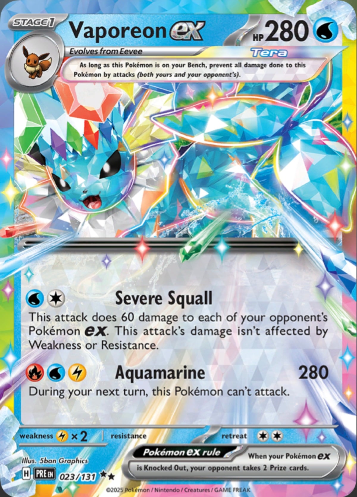 Pokémon Singles - Vaporeon ex - PRE 023/131