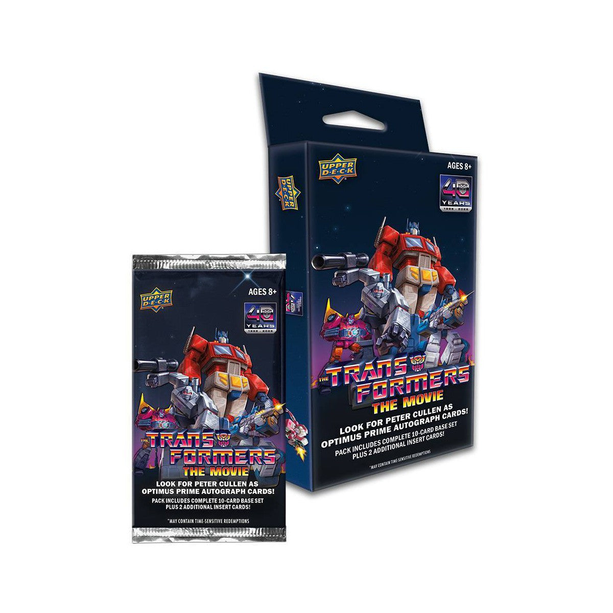 2026 Upper Deck Transformers: The Movie 40th Anniversary Special Edition Hanger Box back