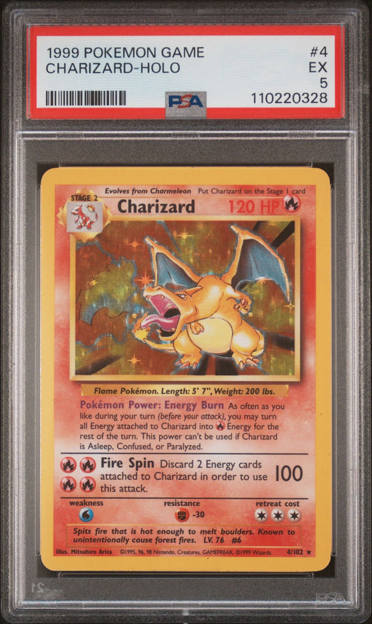 Charizard 4/102 - 1999 POKEMON GAME CHARIZARD-HOLO 4 -PSA 5