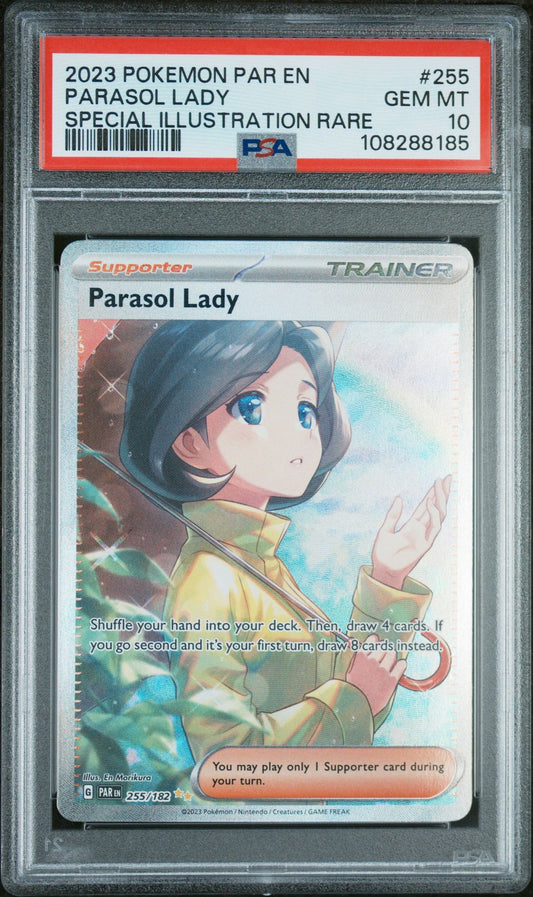 PARASOL LADY 255 | 2023 POKEMON PAR EN-PARADOX RIFT | SPECIAL ILLUSTRATION RARE - PSA 10