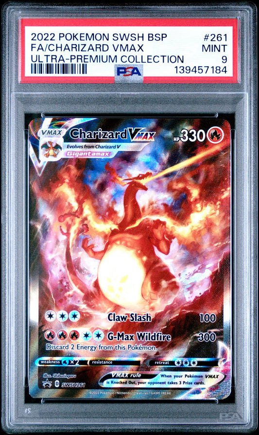 CHARIZARD VMAX 261 | 2022 POKEMON SWSH BLACK STAR PROMO | SWORD & SHIELD ULTRA-PREMIUM COLLECTION-CHARIZARD - PSA 9