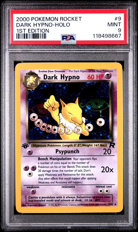 Dark Hypno - Holo 1st Edition | 2000 Pokémon Team Rocket - PSA 9