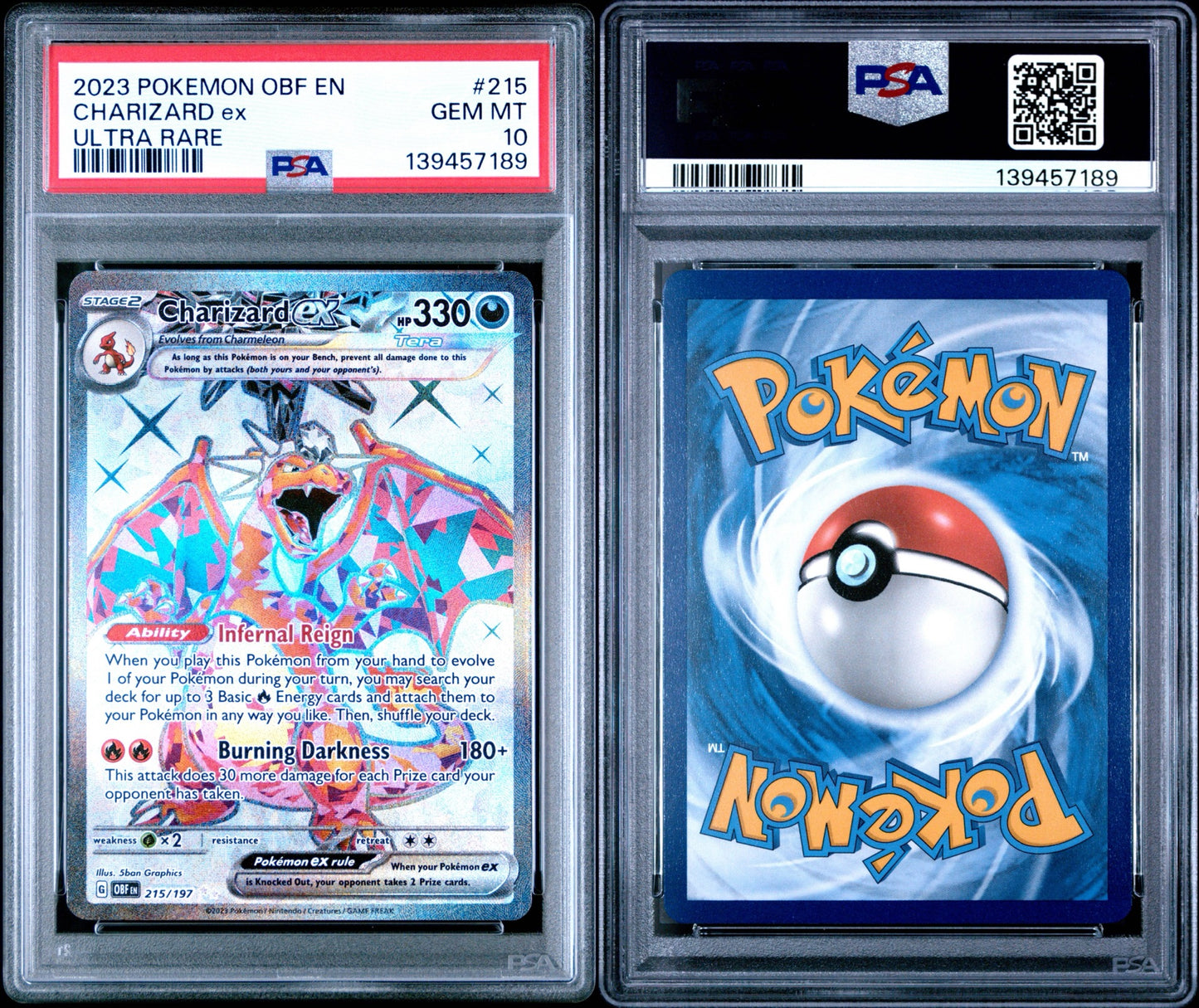 Charizard #215 | 2023 POKEMON OBSIDIAN FLAMES - PSA 10