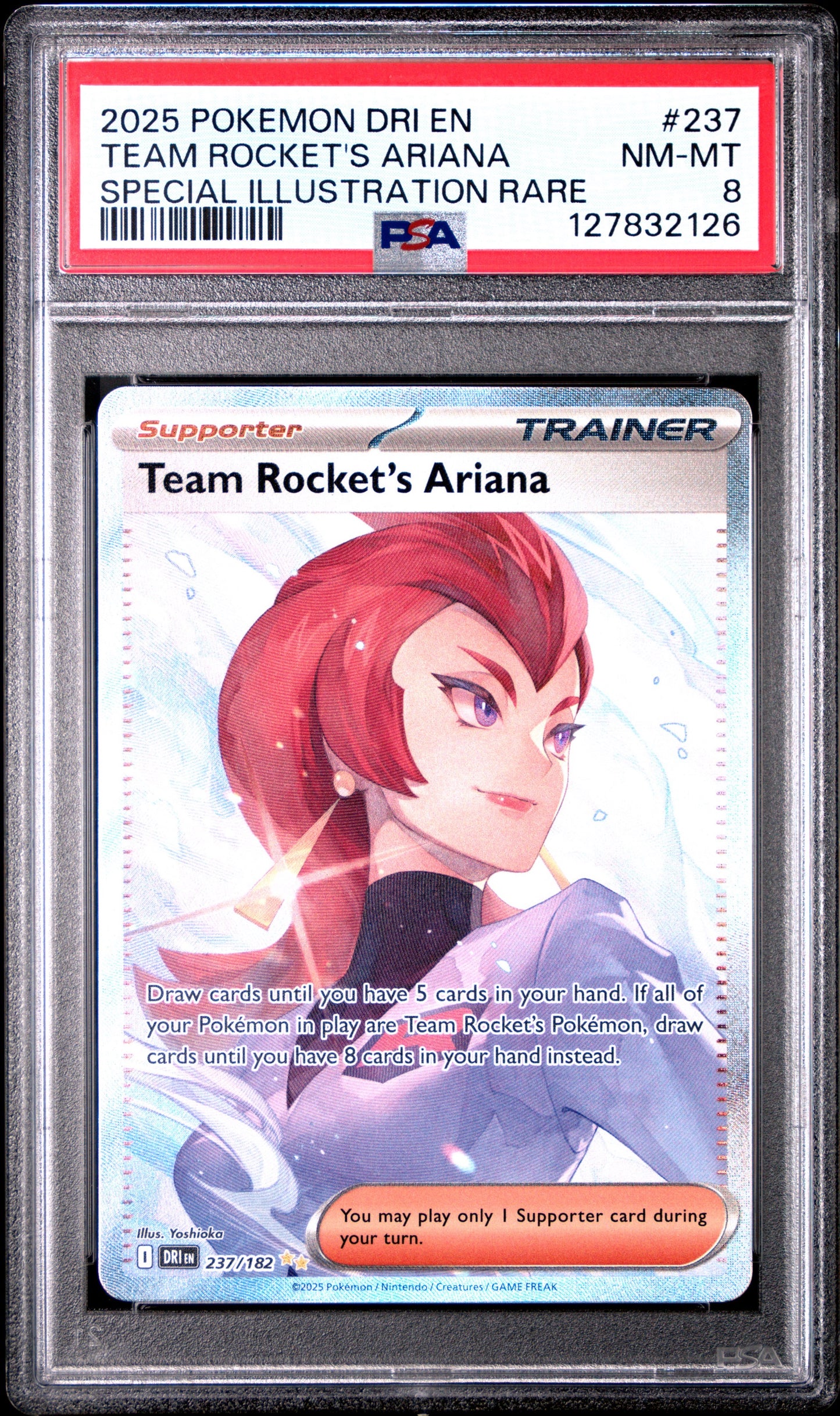 TEAM ROCKET'S ARIANA #237 | 2025 POKEMON DRI EN-DESTINED RIVALS | PSA 8