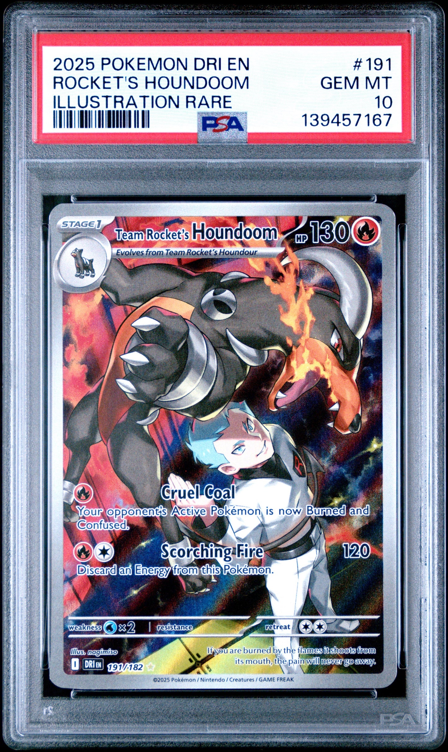 TEAM ROCKET'S HOUNDOOM #191 |  2025 POKEMON DRI EN-DESTINED RIVALS | PSA 10