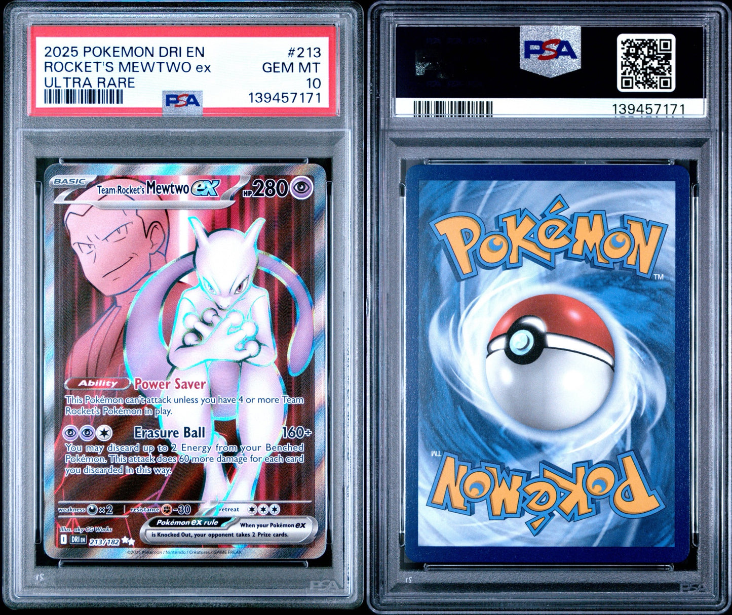 TEAM ROCKET'S MEWTWO #213 | 2025 POKEMON DRI EN-DESTINED RIVALS | PSA 10