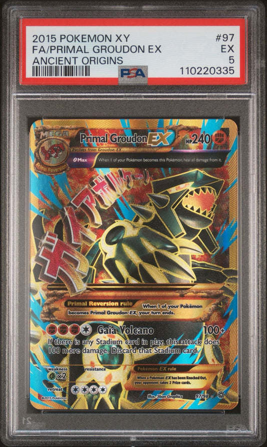 PRIMAL GROUDON EX 97 - XY ANCIENT ORIGINS FULL ART - PSA 5