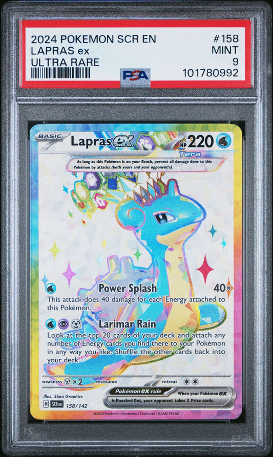LAPRAS EX 158 - 2024 POKEMON SCR EN-STELLAR CROWN | ULTRA RARE - PSA 9