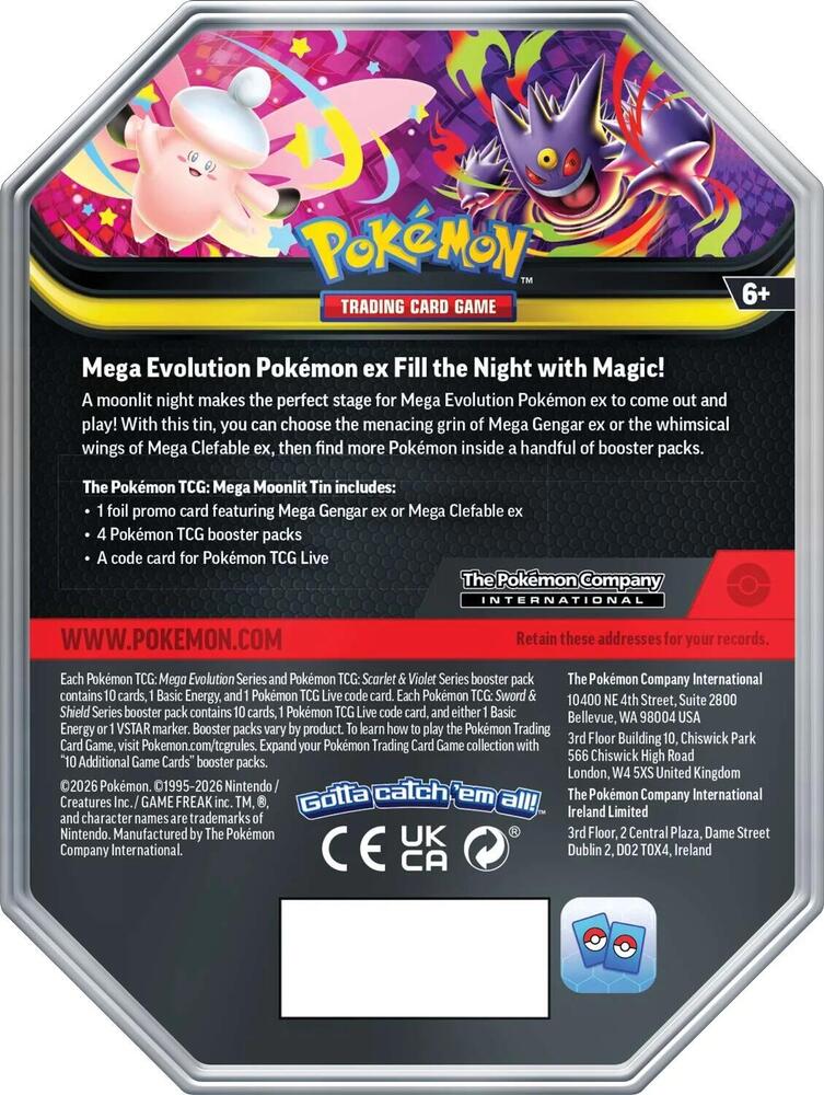 Pokemon TCG: Mega Moonlit Tin - Mega Gengar Ex