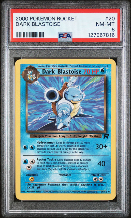 DARK BLASTOISE 20 | 2000 Pokémon Team Rocket - PSA 8