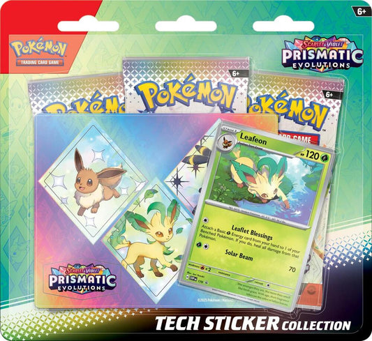 Pokémon TCG: Prismatic Evolutions Tech Sticker Collection (Leafeon) 3 Packs)