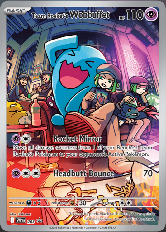 Pokémon Singles - Team Rocket's Wobbuffet - SVP 203