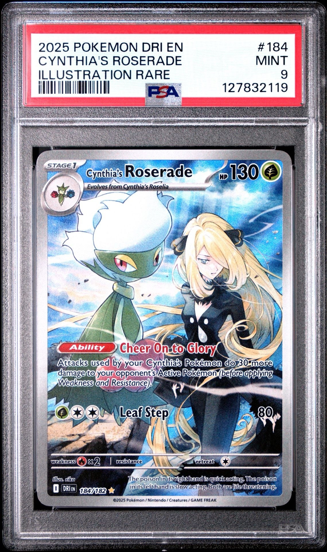 Cynthia's Roserade 184 | 2025 Pokémon Destined Rivals - PSA 9
