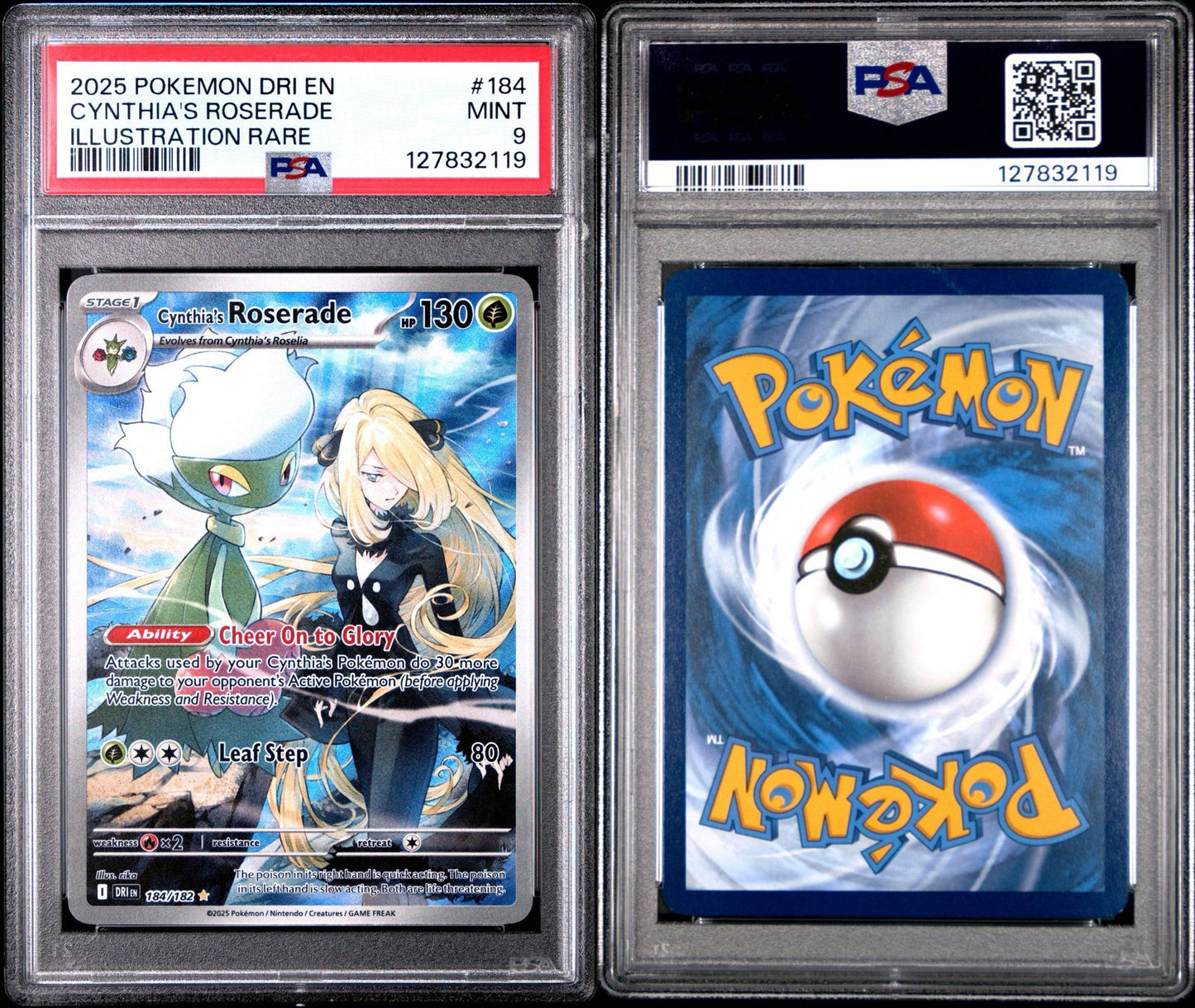 Cynthia's Roserade 184 | 2025 Pokémon Destined Rivals - PSA 9