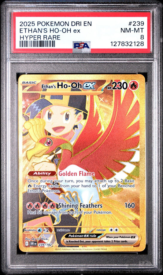 Ethan’s Ho-Oh ex 239 | 2025 Pokémon Destined Rivals - PSA 8
