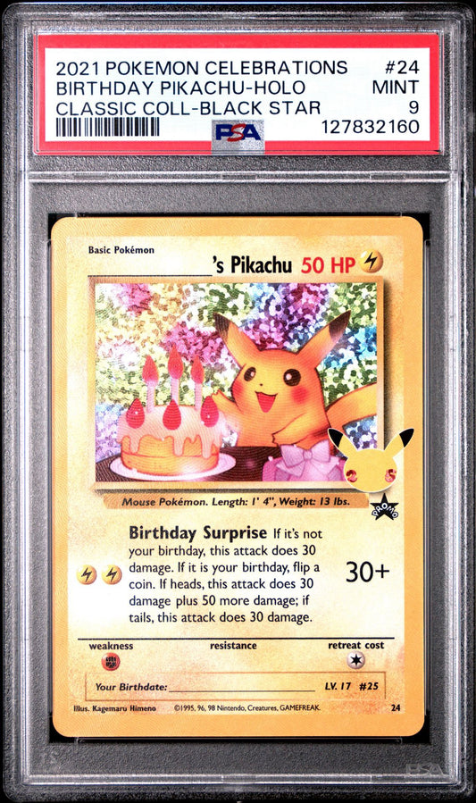 Celebrations Birthday Pikachu | 2021 Pokémon Celebrations Classic Collection - PSA 9
