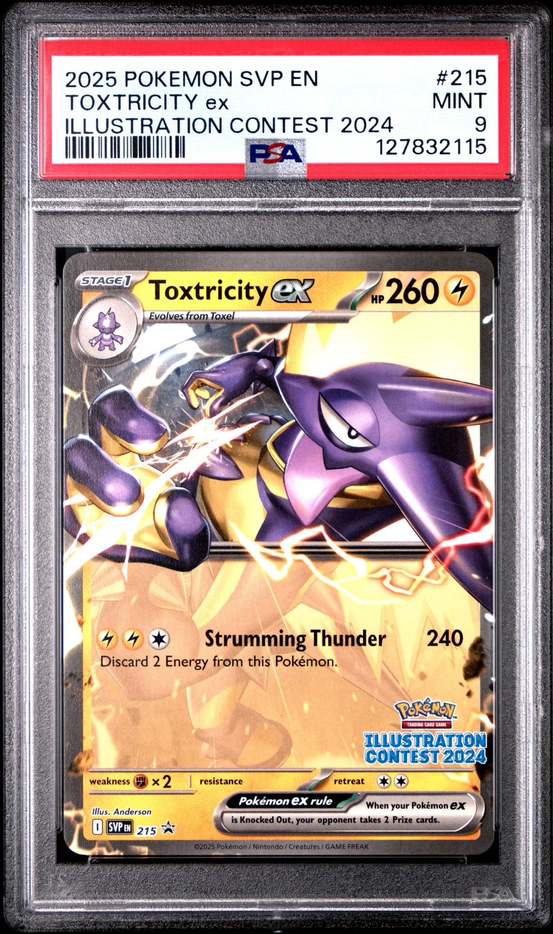 Toxtricity ex | 2025 POKEMON SVP EN-SV BLACK STAR PROMO | ILLUSTRATION CONTEST 2024 - PSA 9