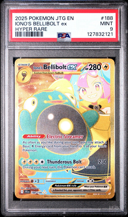 Iono’s Bellibolt ex 188 | 2025 POKEMON JTG EN-JOURNEY TOGETHER - PSA 9