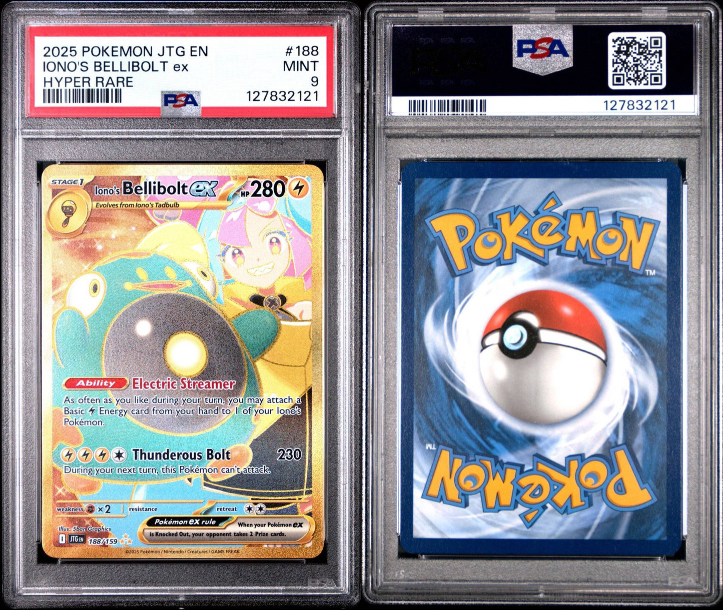 Iono’s Bellibolt ex 188 | 2025 POKEMON JTG EN-JOURNEY TOGETHER - PSA 9
