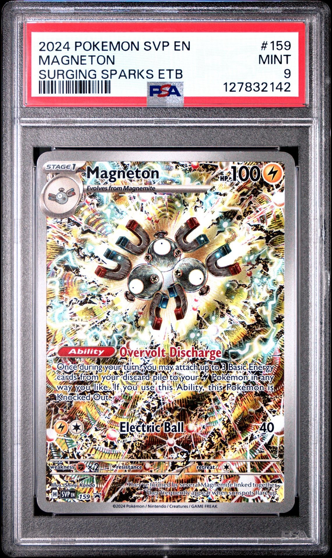 Magneton 159 | 2024 POKEMON SVP EN-SV BLACK STAR PROMO | SURGING SPARKS ELITE TRAINER BOX - PSA 9