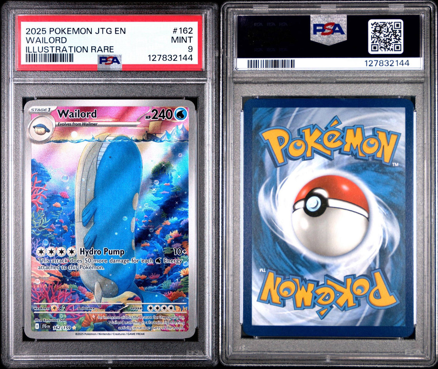 WAILORD 162 | 2025 POKEMON JTG EN-JOURNEY TOGETHER - PSA 9