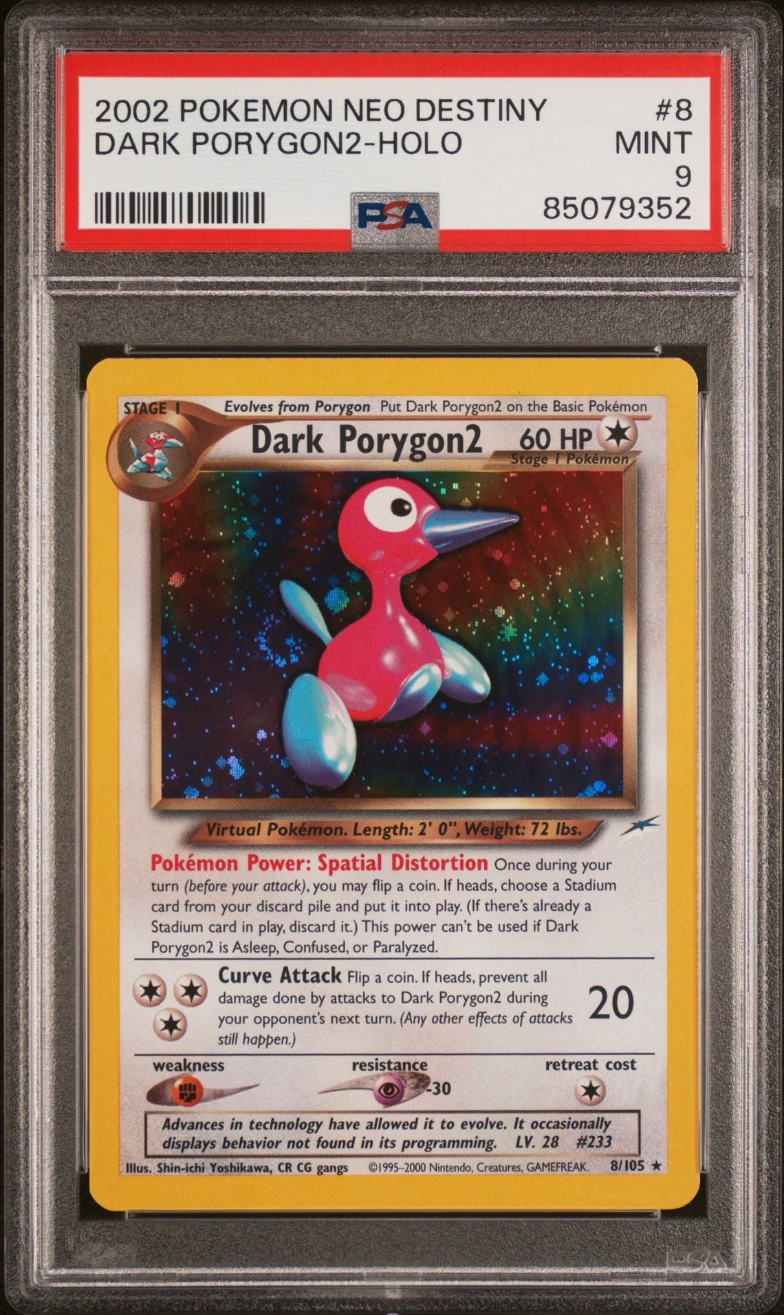 DARK PORYGON2-HOLO 8 | 2002 POKEMON NEO DESTINY - PSA 9
