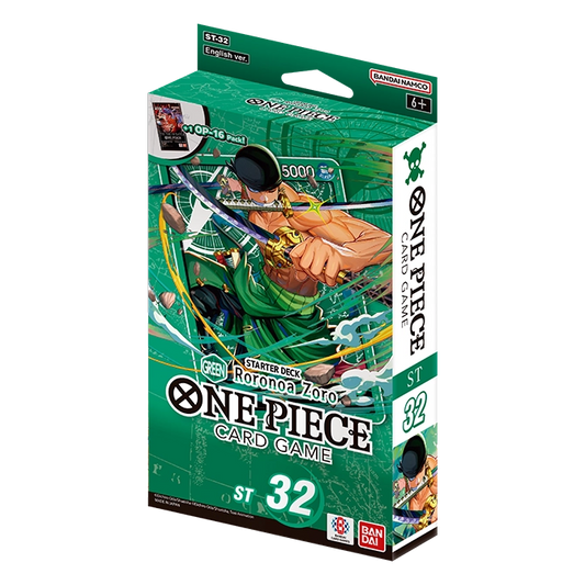 One Piece Card Game Starter Deck 32 GREEN Roronoa Zoro (ST-32) packaging